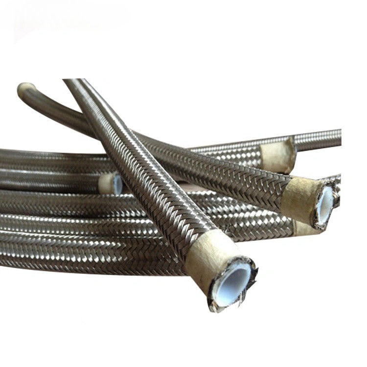 PTFE negro plata de acero inoxidable trenzado manguera de conducción de combustible Estática libre de automóvil de carreras de acero trenzado manguera de combustible